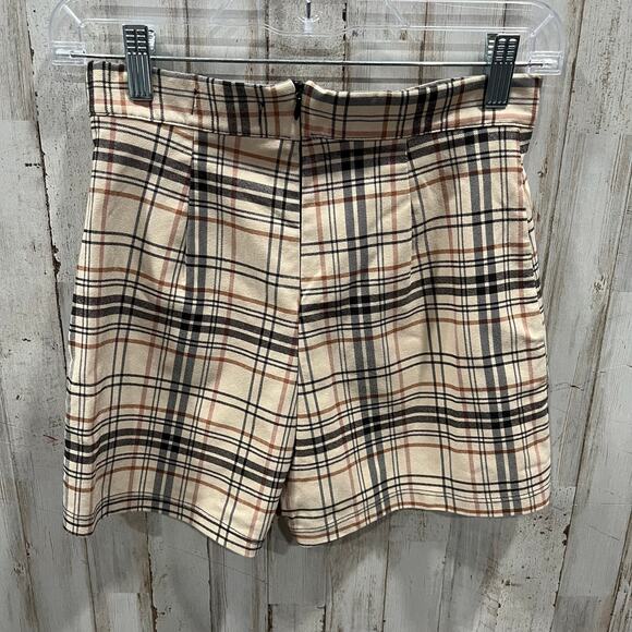 Altar’d State Plaid Mini Skirt Skort Buttons Academia Preppy Womens Size Small - Picture 4 of 6